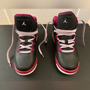 Jordan Air Deluxe Kids Black and Pink Sneakers